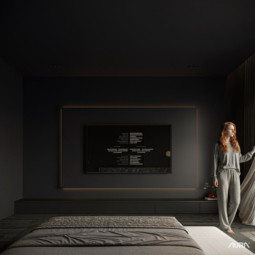 黑色主卧室丨AURA+ Studio-6