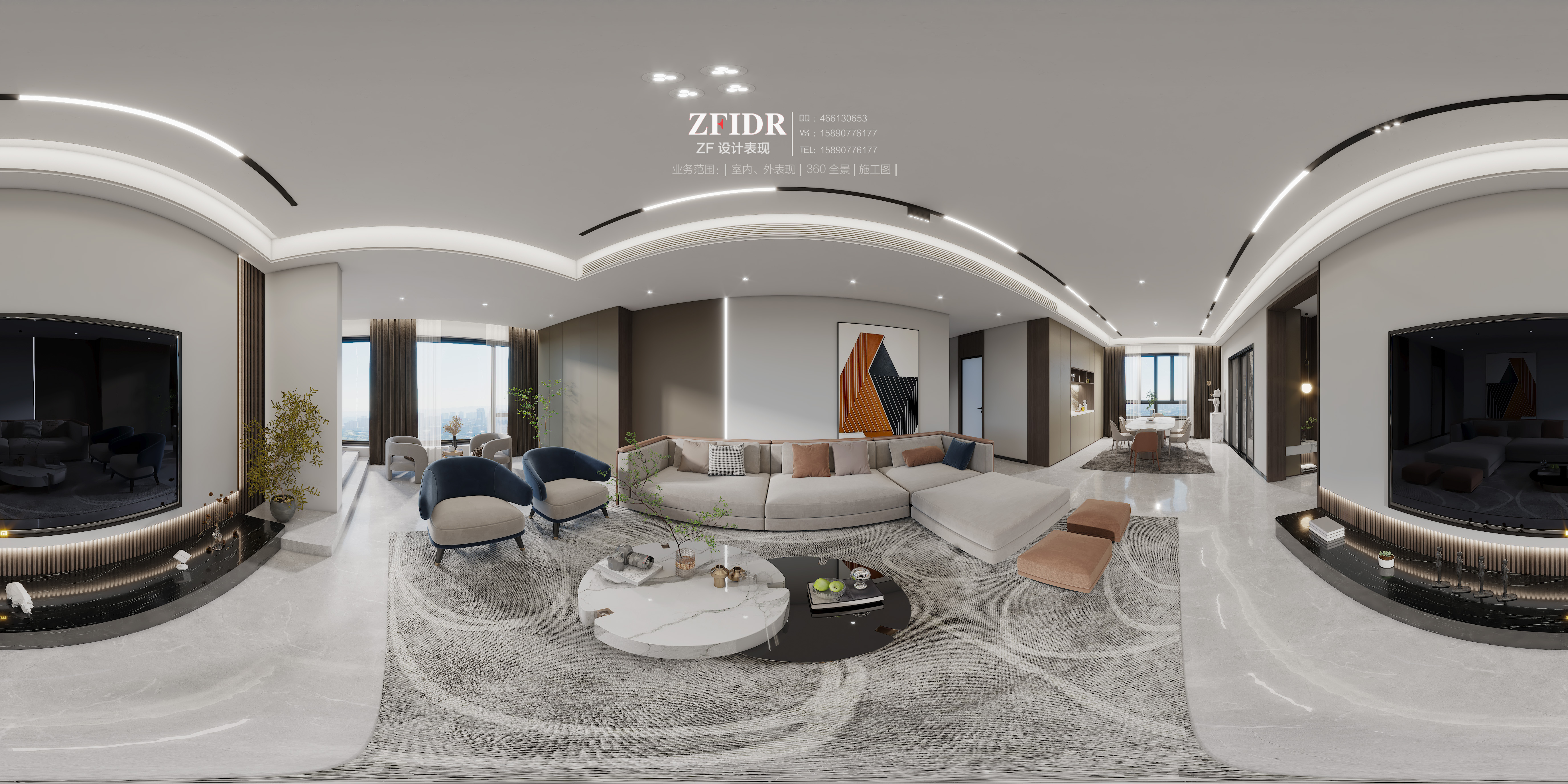 现代轻奢餐厅设计丨紫帆设计表现-25