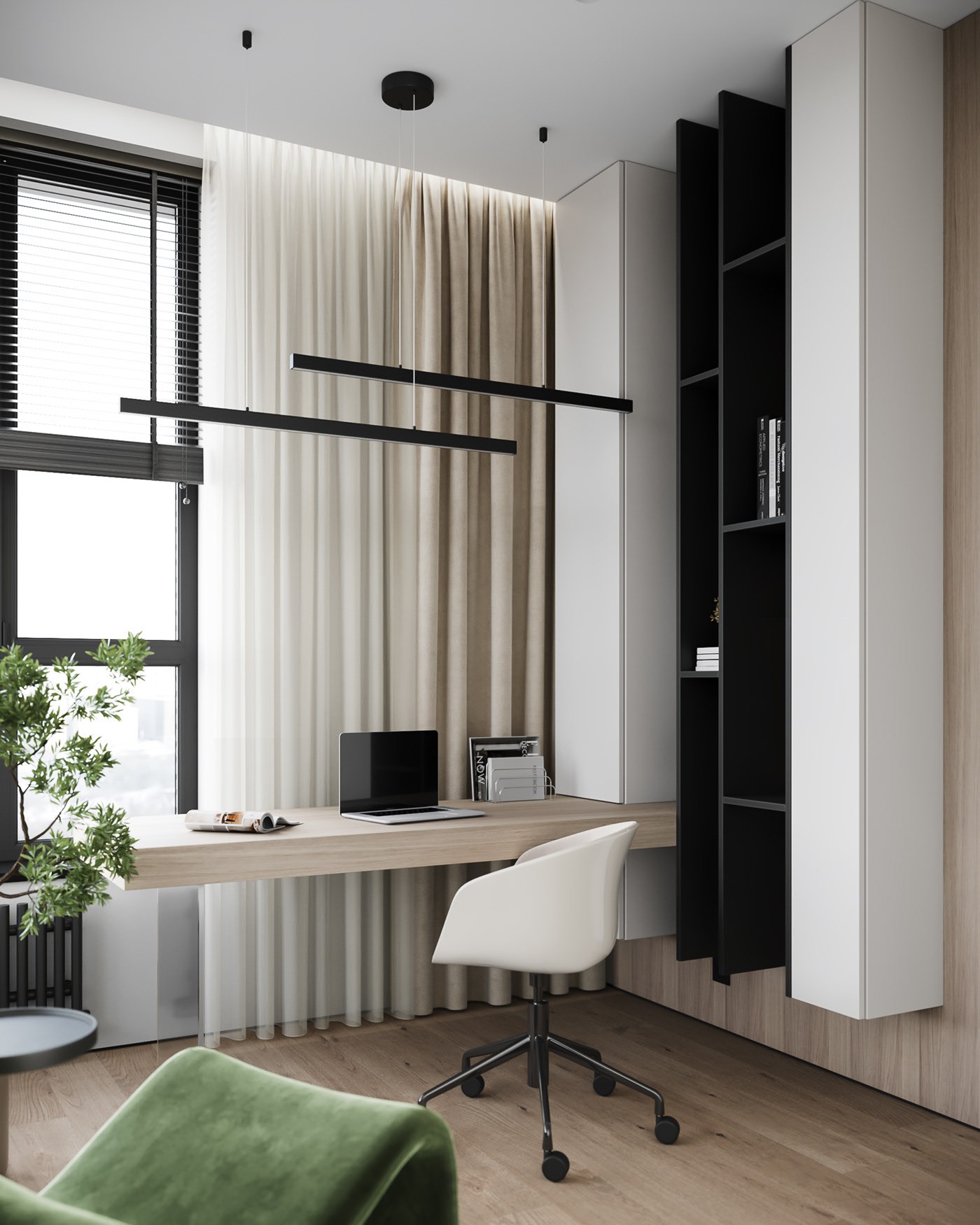 原木与绿色 打造出淡雅静气的住宅-15