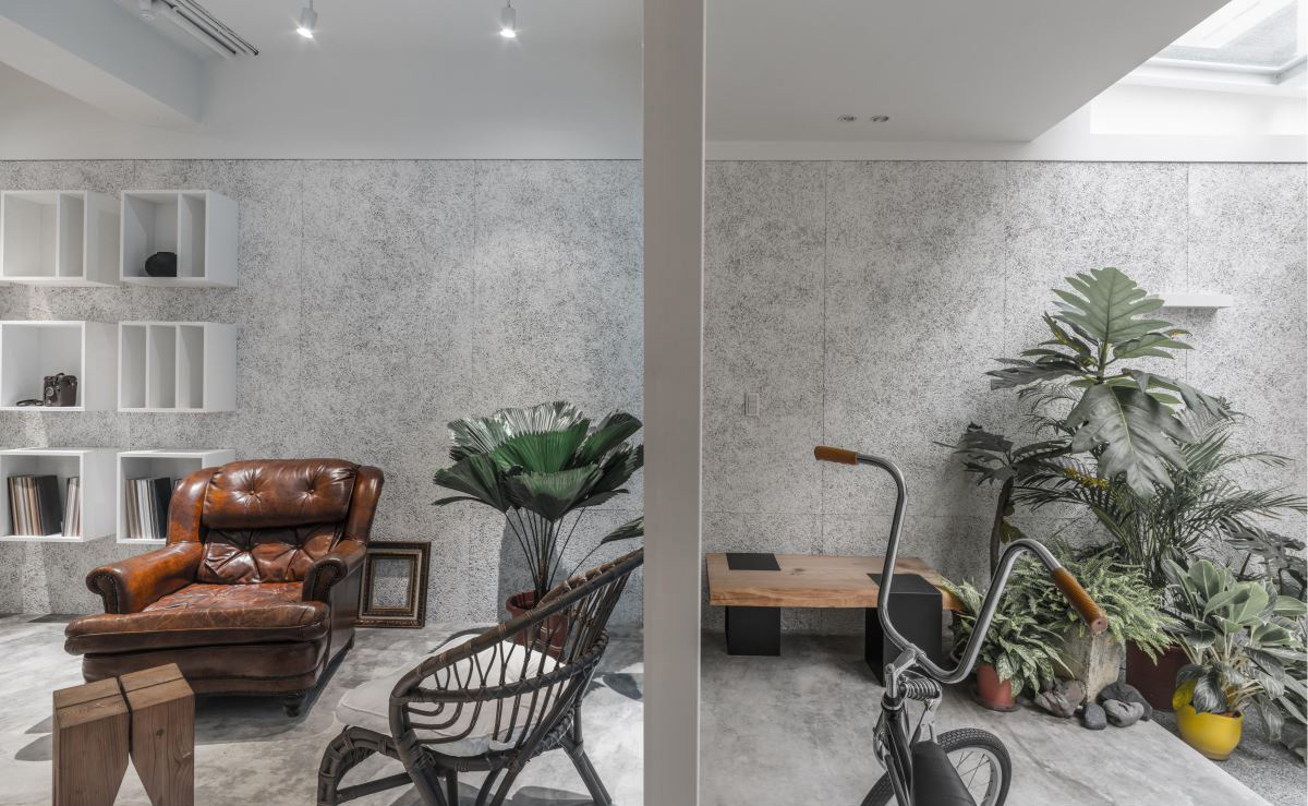 105㎡现代工业风住宅 | 水泥墙++ 木质办公区-9