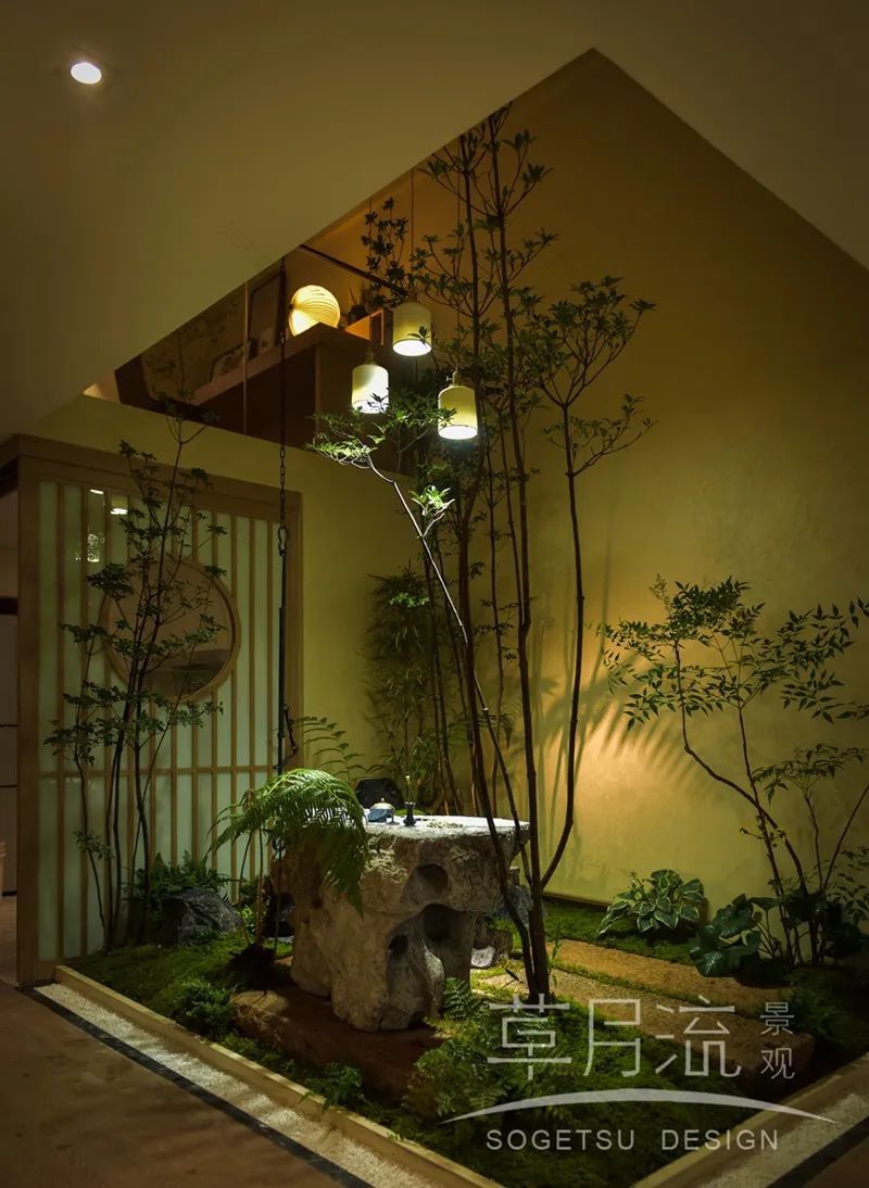 镜像西湖 · 室内庭院设计丨中国杭州丨草月流景观-15