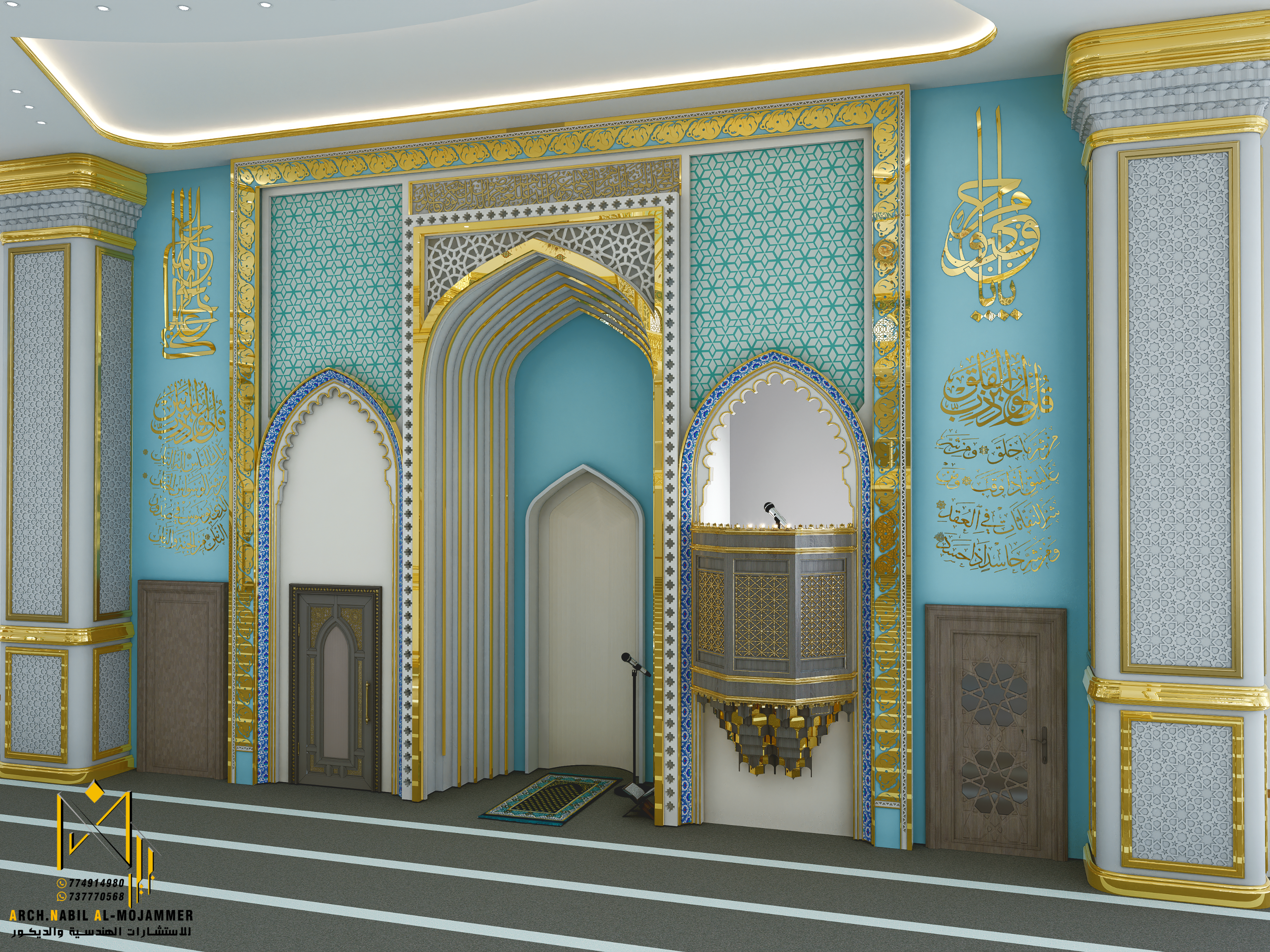 Modern Ottoman Mosque Interior Design-12