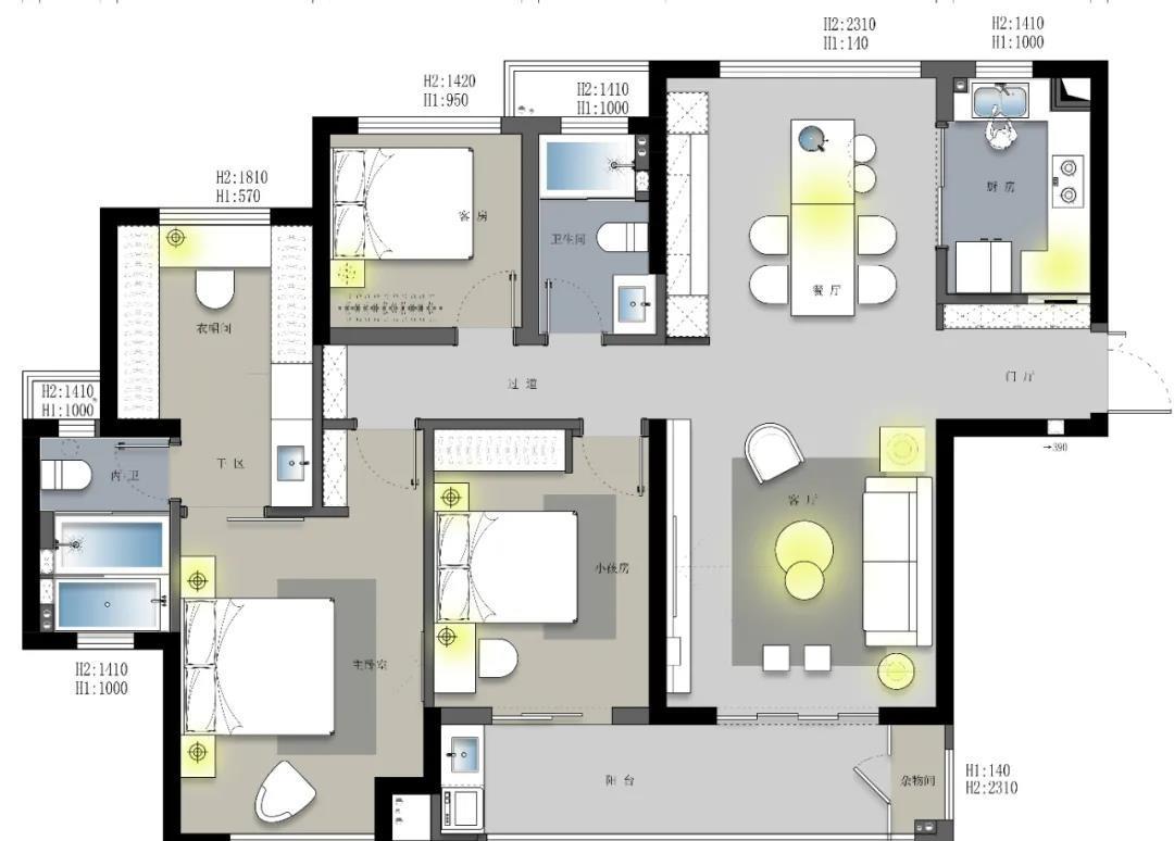 绍兴鸿鹄设计丨平层丨140平现代简约,汇筑年轻新生活-0