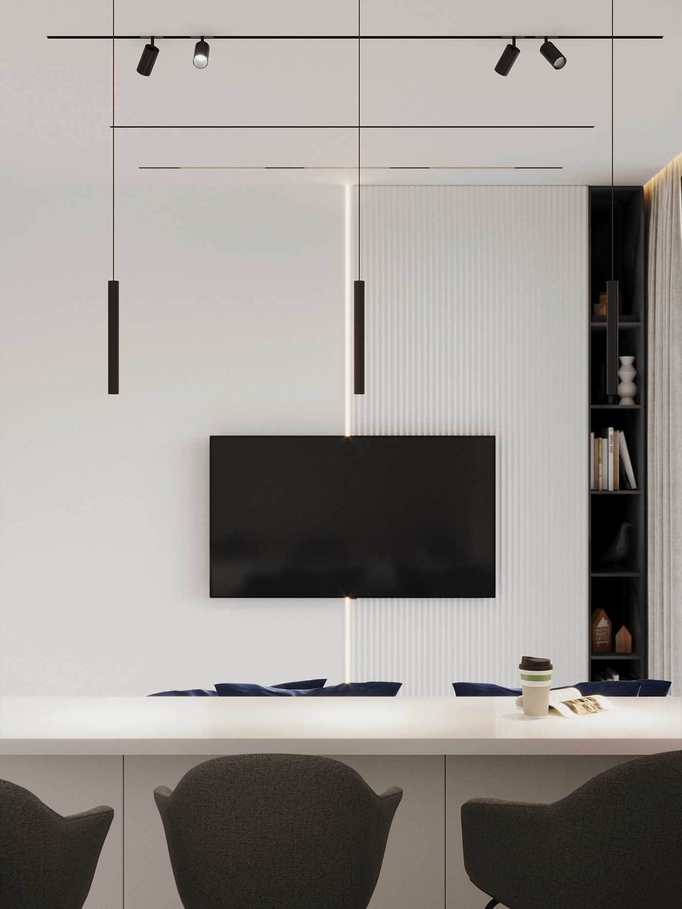 现代白色系 小户型空间-14