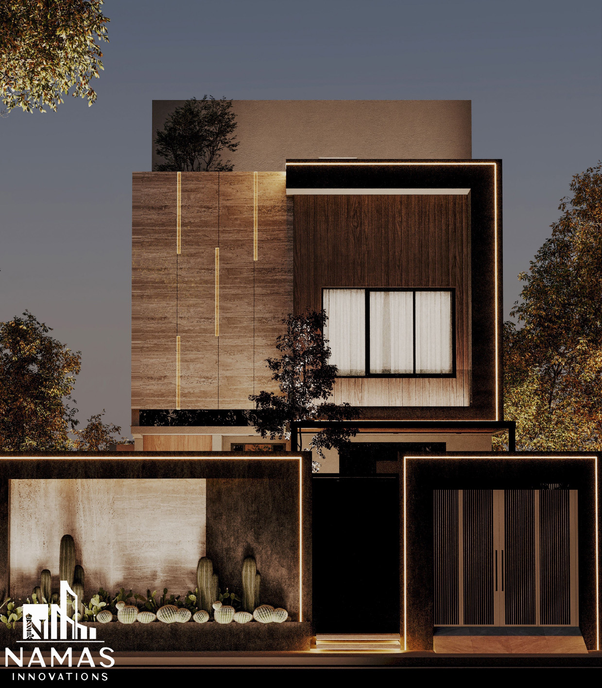 现代别墅立面图丨沙特阿拉伯丨Namasinnovation-5