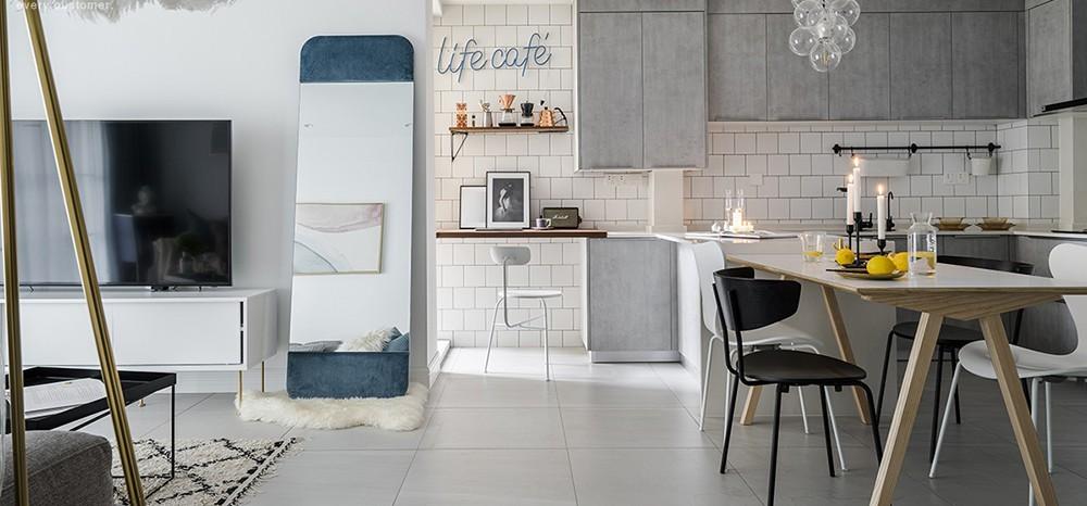 武汉鸿鹄装饰设计丨平层丨520先生为爱妻打造ins北欧小窝-14