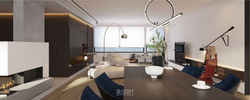 融合自然与居住的现代混搭跃层住宅丨深白设计-31