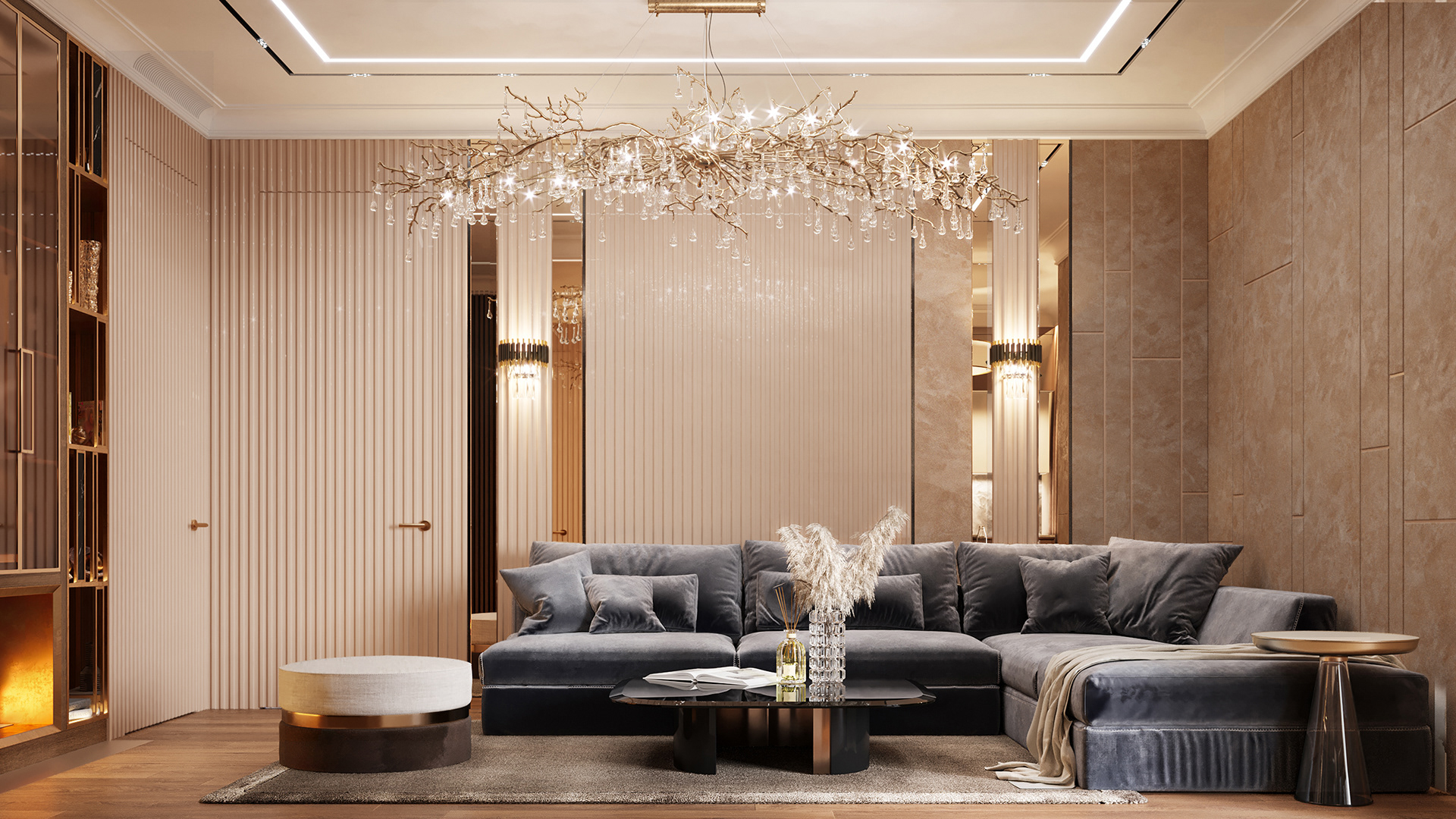 ЖК Grand DeLu·e 客厅丨俄罗斯莫斯科丨Red robot design-12