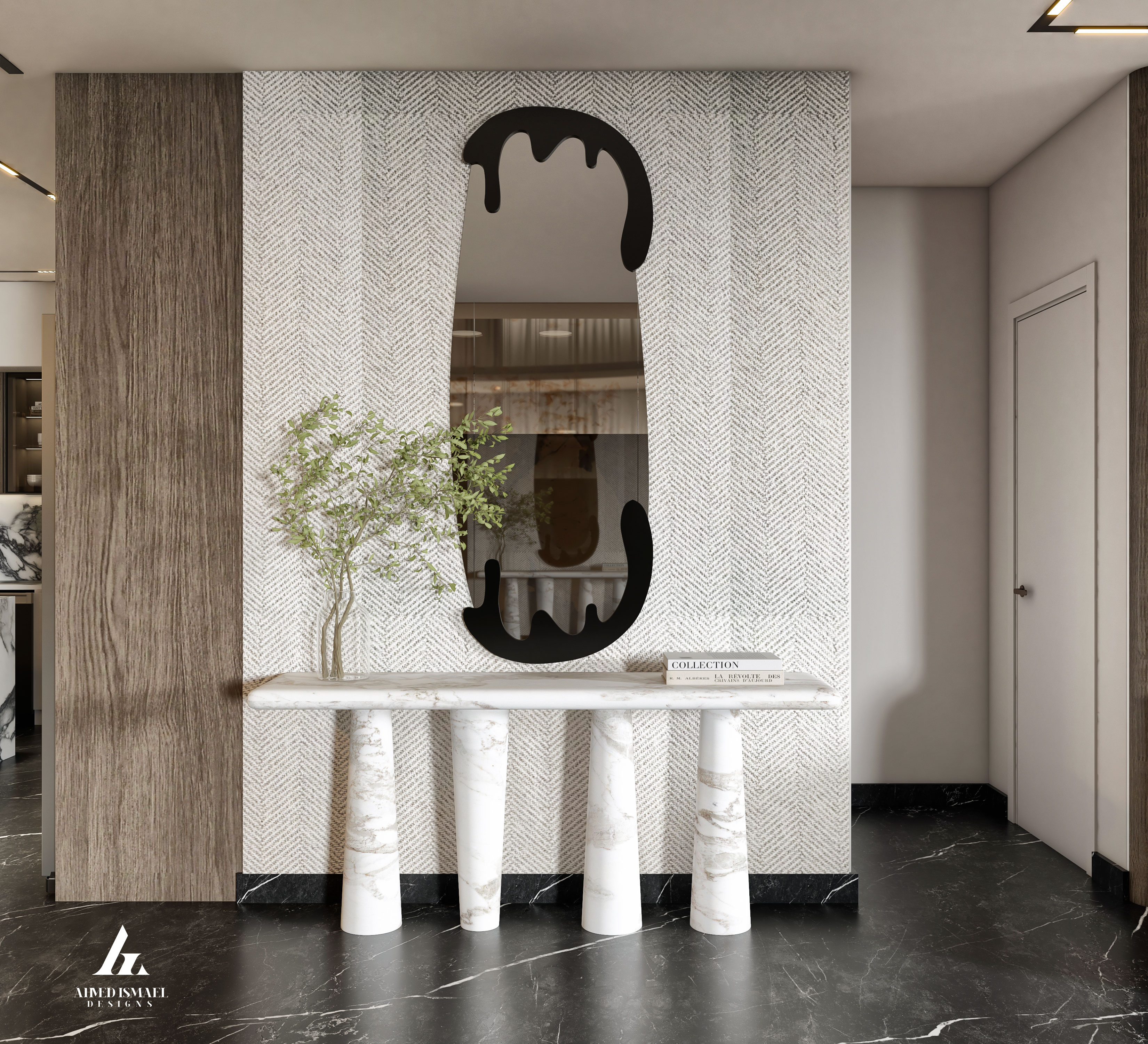 奢华现代接待区设计丨@ahmedismail_designs-14