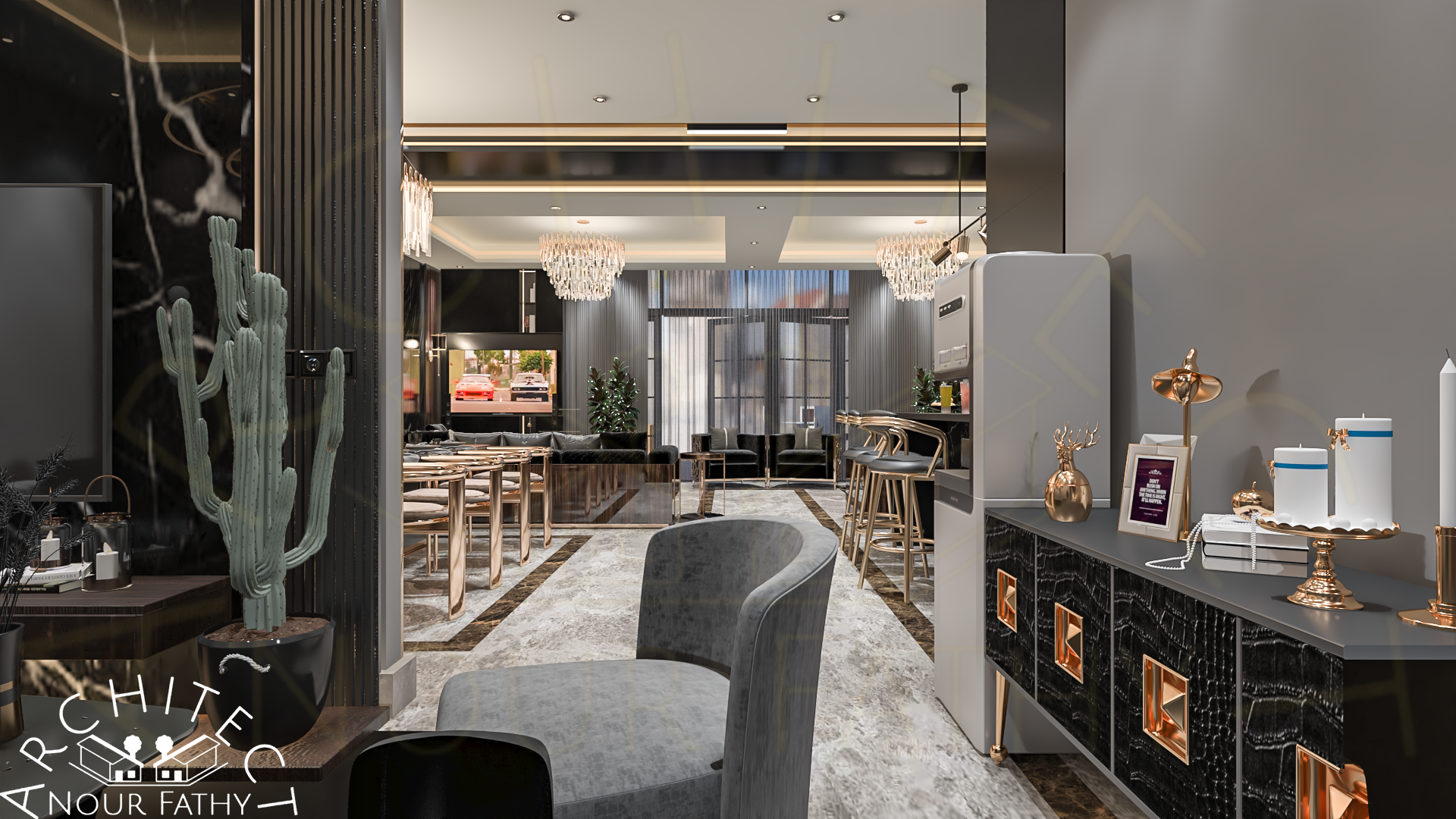 Modern Black Design for a Flat in EGYPT-5