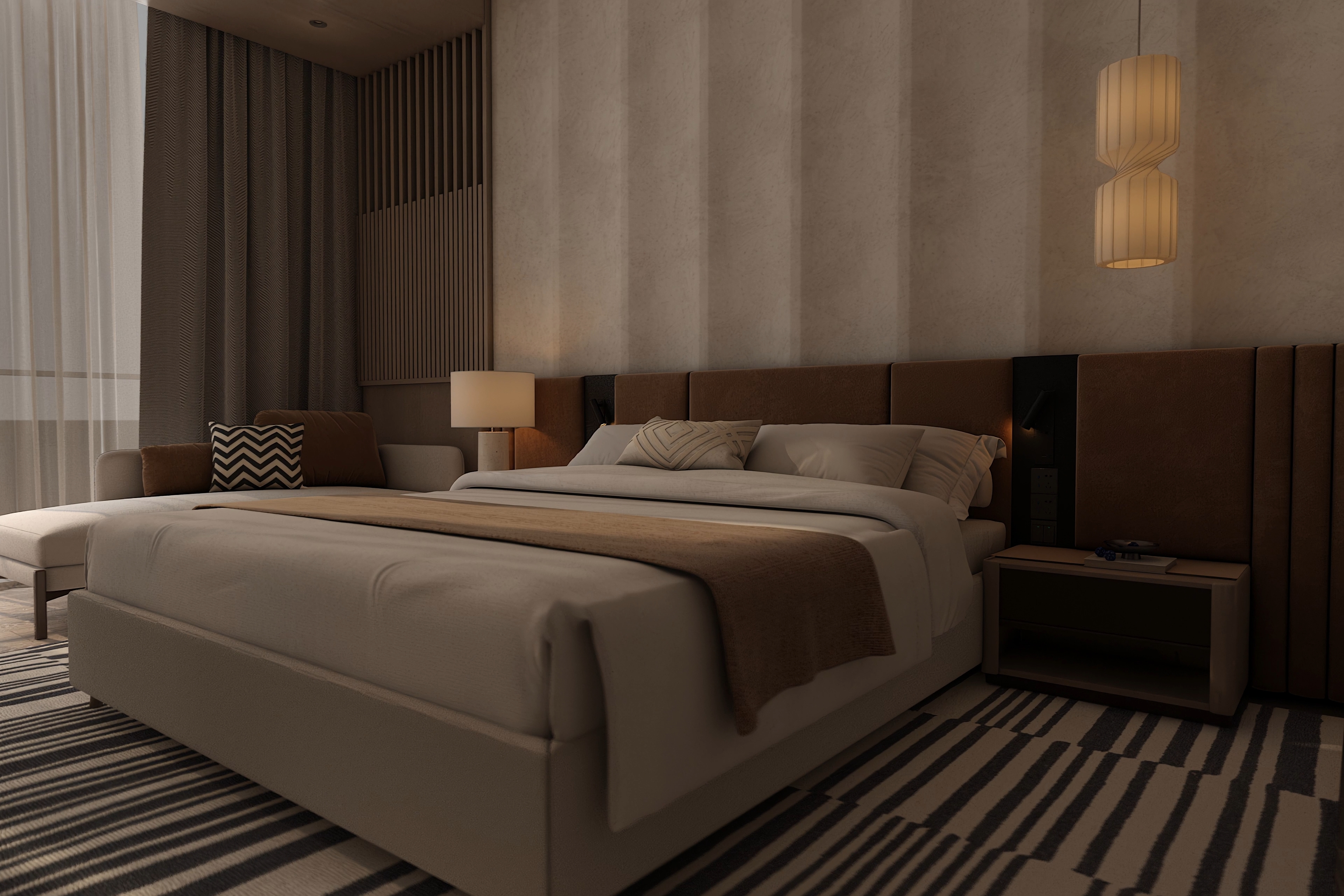 Afre·im酒店标准卧室及卧室+浴室渲染与动画-2