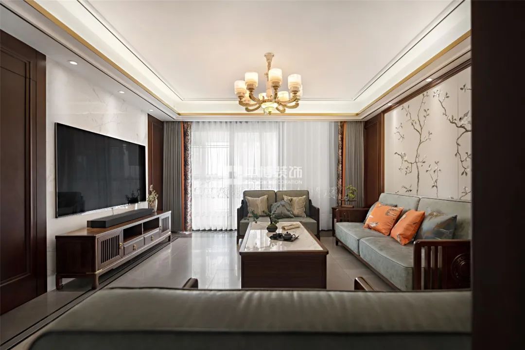 【中博案例】不拘一格的136㎡新中式,古风墨韵,打造高雅宁静住所!-45