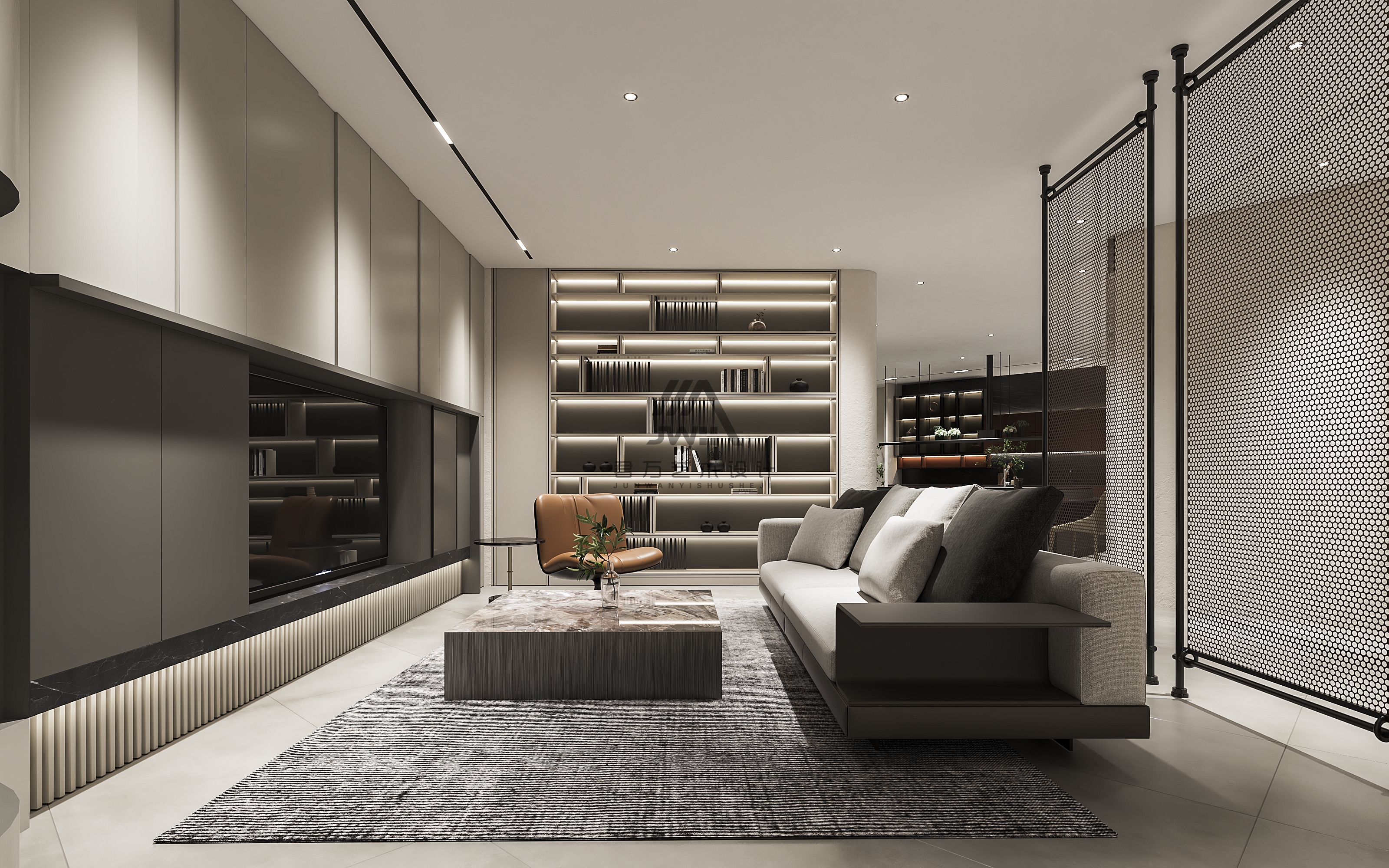 灰白简约随光影转室内设计丨君 one 设计-13