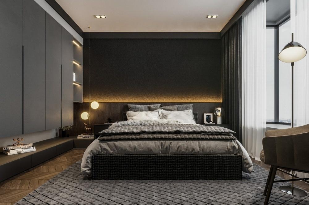BLACK·后现代轻奢家居,灰色调与橙色系的惊艳碰撞-14