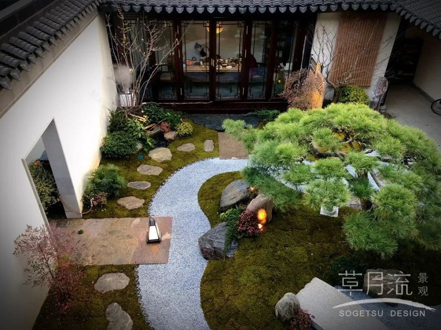 暖阳下的庭院新色丨草月流景观-60