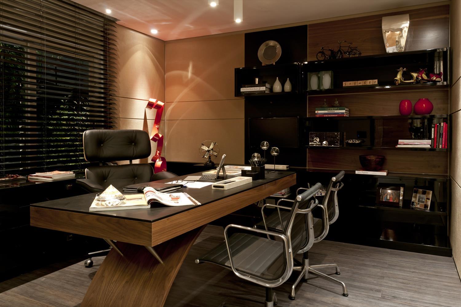 巴西 SP 市现代木质办公空间设计-1