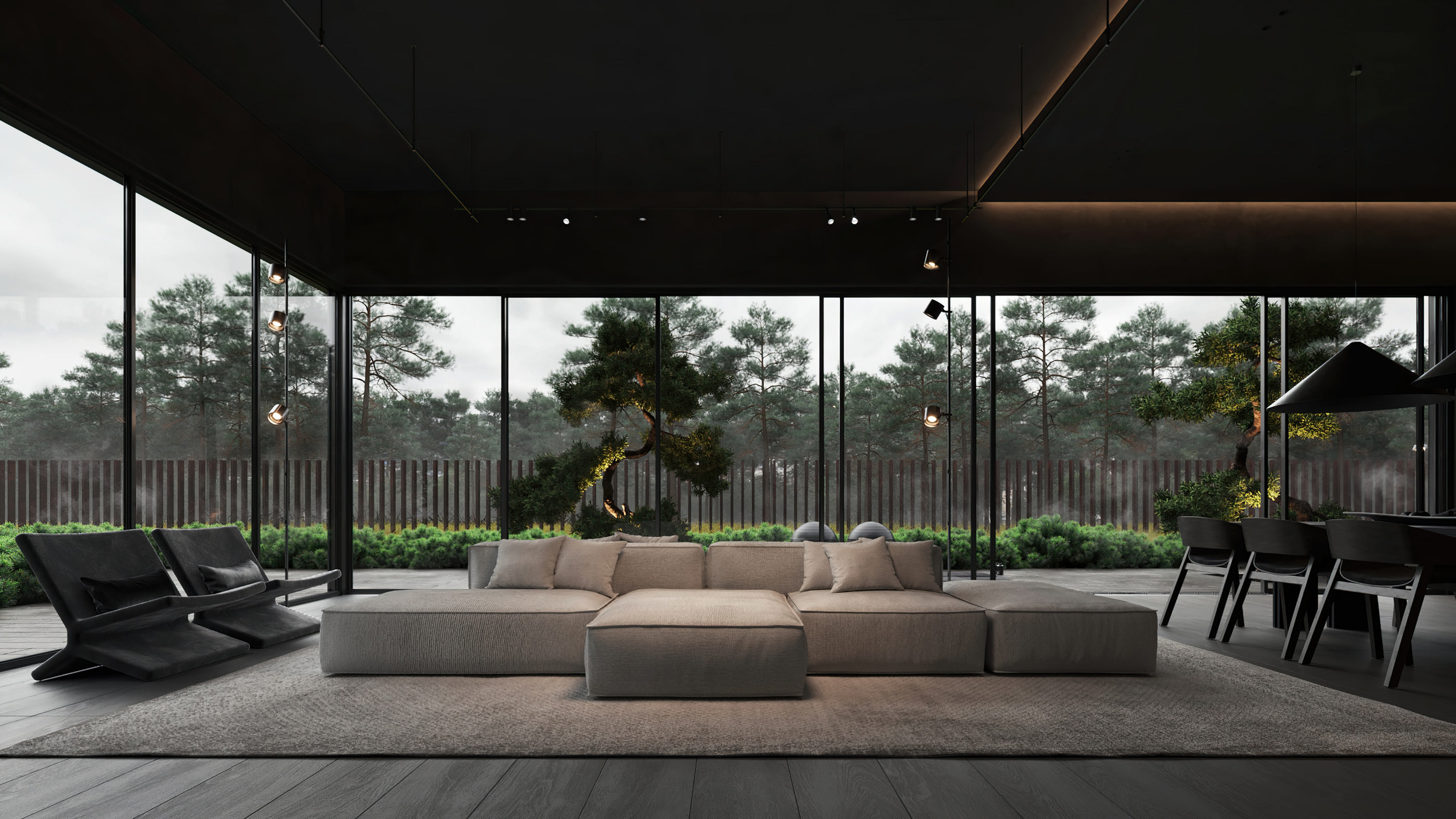 高级黑 极简别墅设计！-0