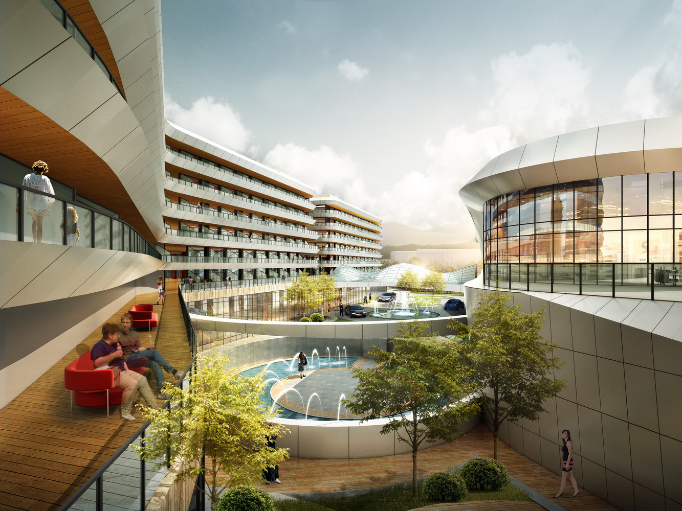 现代山地酒店SU模型-8