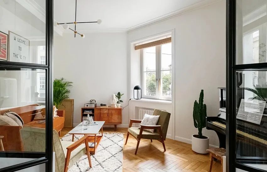 110㎡世中期现代主义人字地板住宅-10