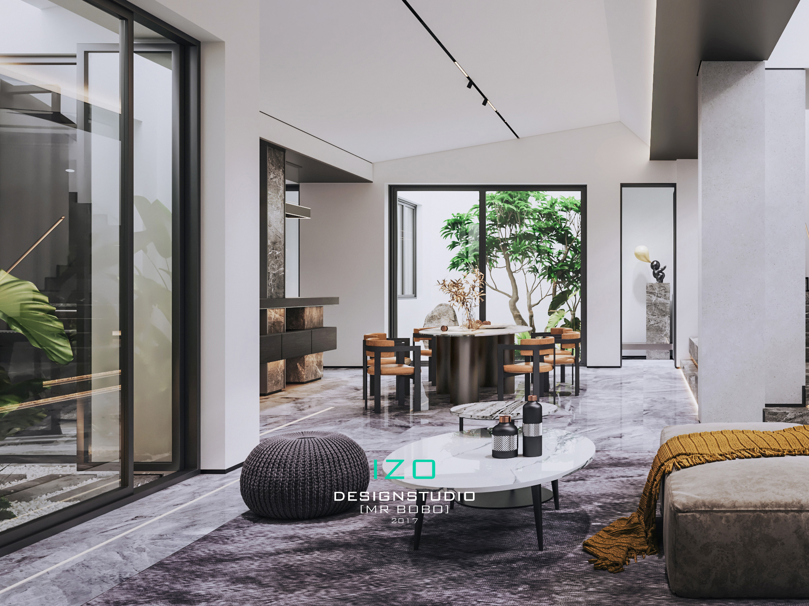 华侨城别墅现代极简轻奢风格设计丨MRBOBO-8