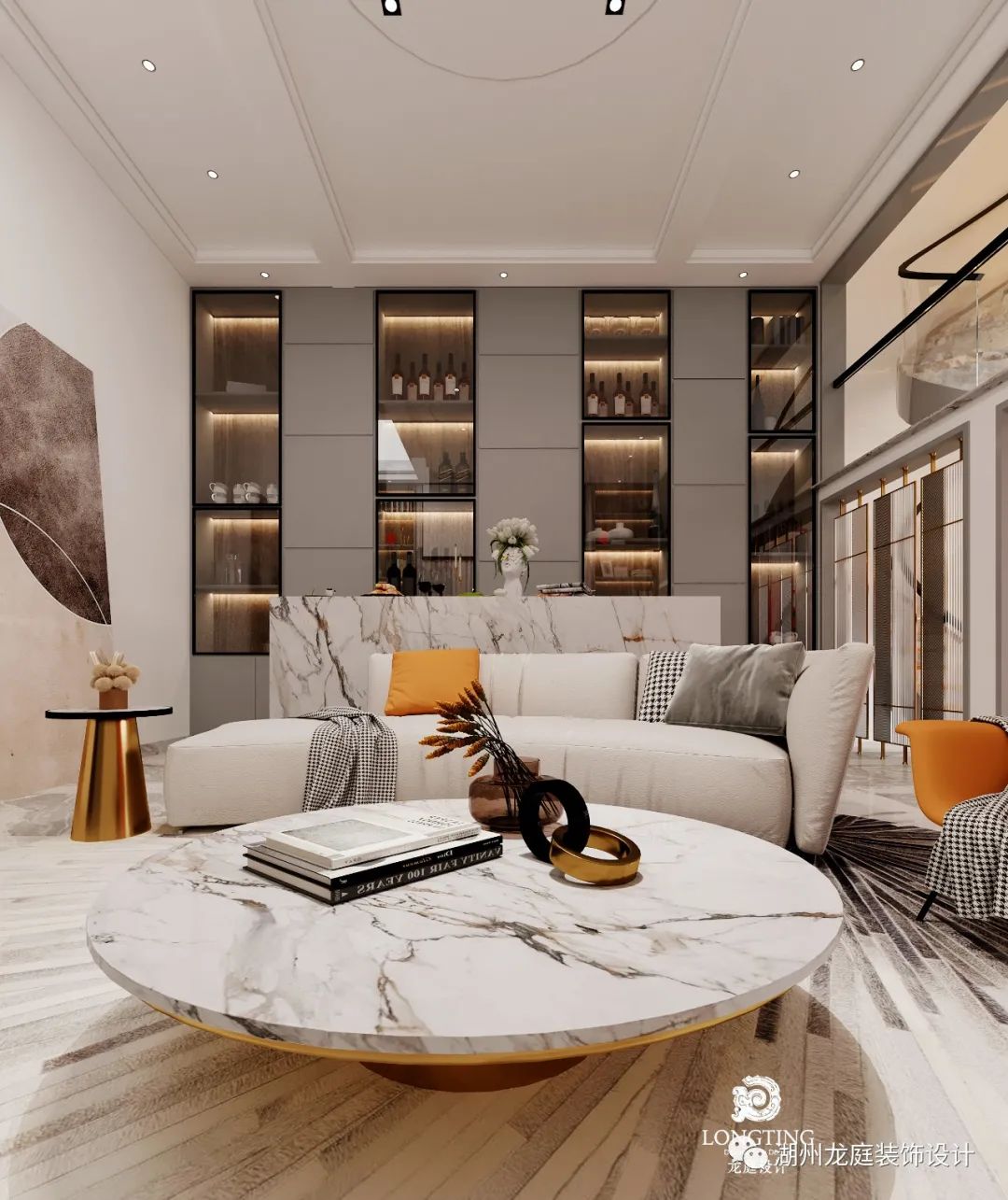 富力城现代简约排屋 | 精致半圆弧楼梯，开放式影音空间-46