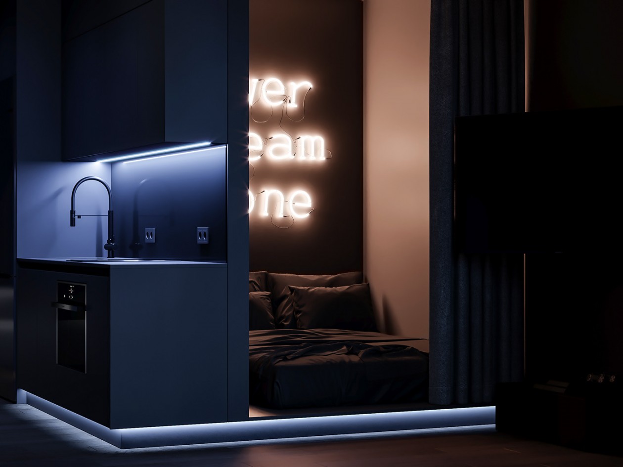 圣彼得堡高级黑色系公寓 质感超细腻-14