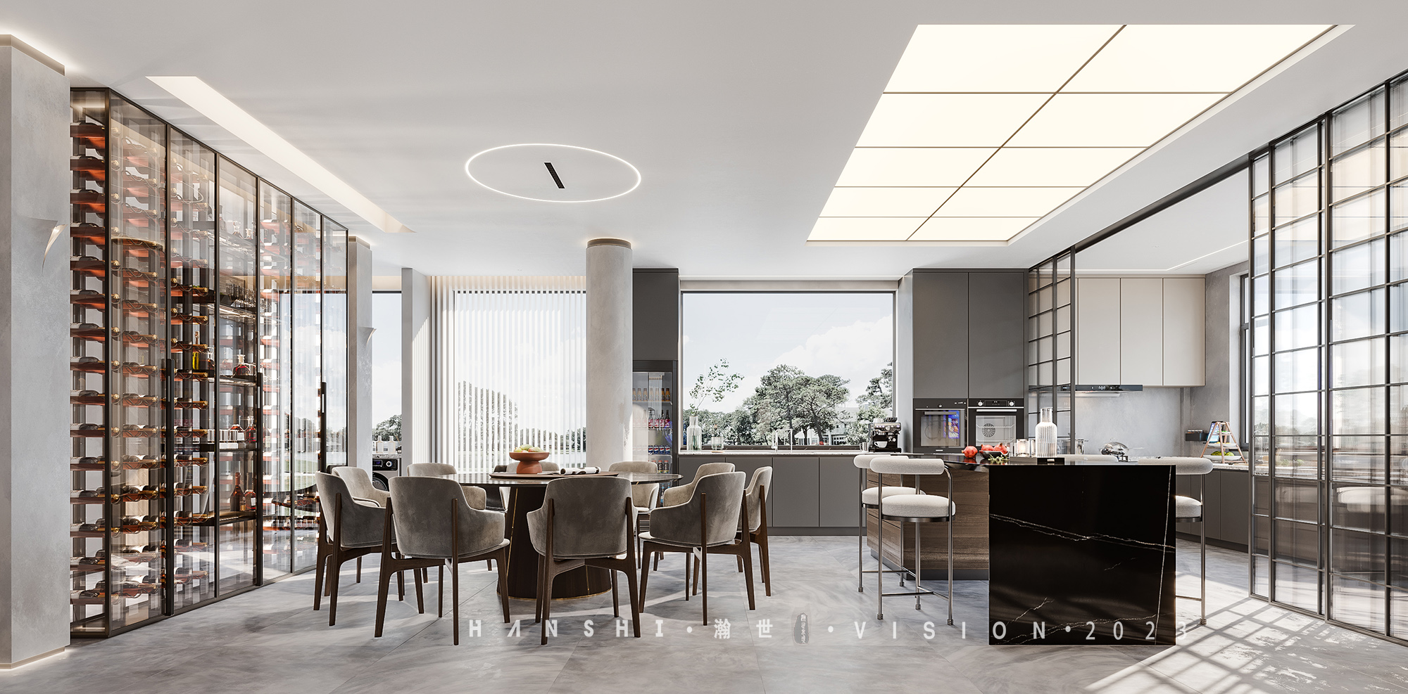 现代意式极简别墅一瀚世表现-7