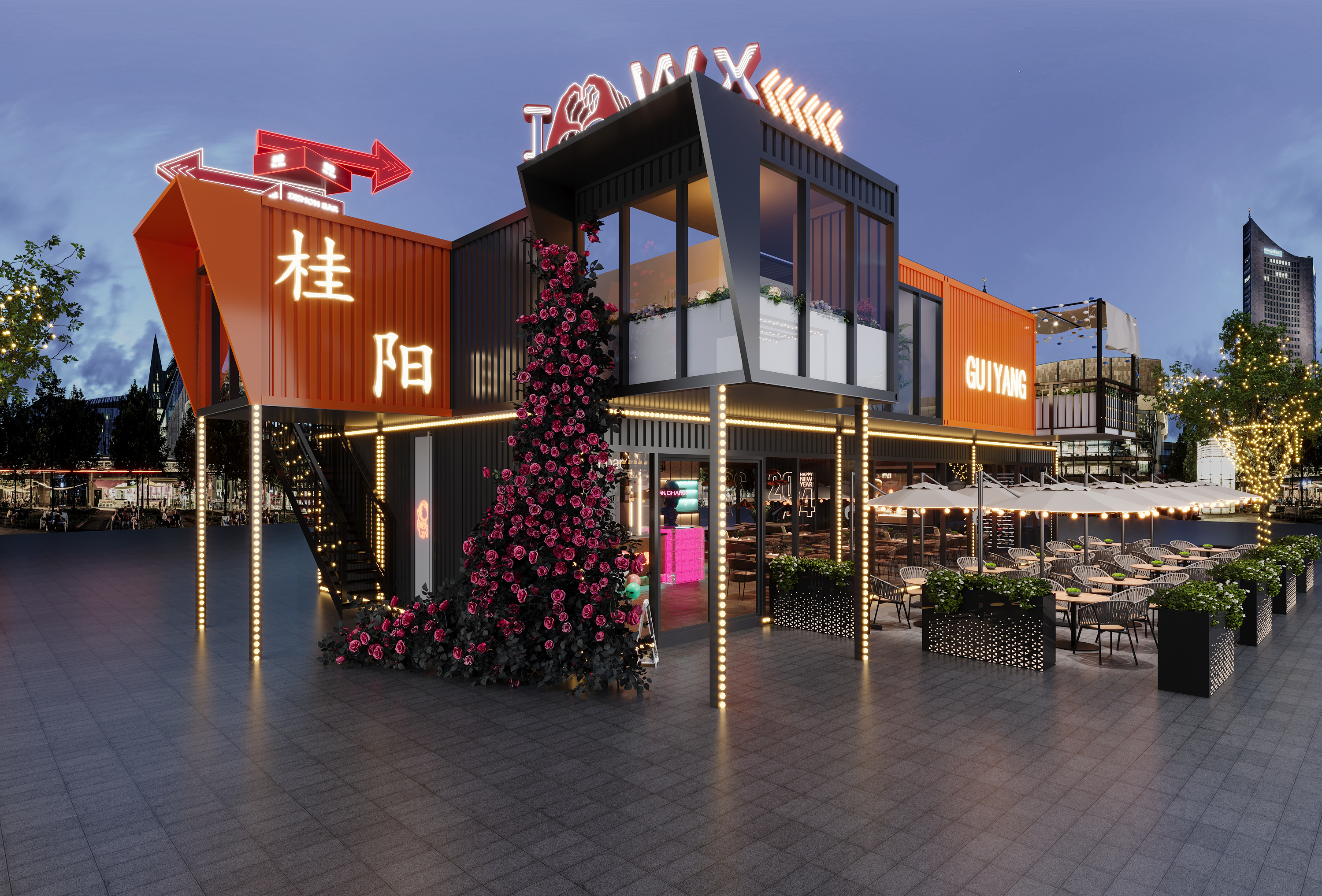 集装箱露营风夜市设计-14