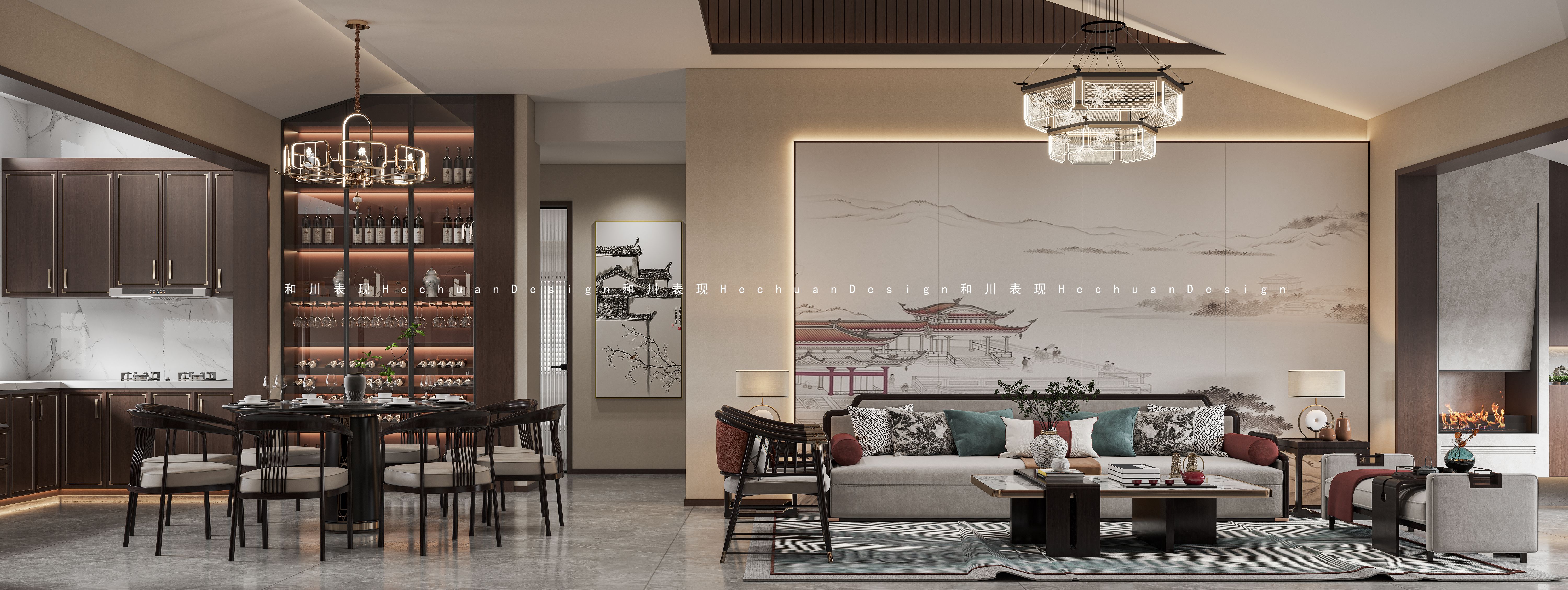 和川高端表现 | 新中式别墅-5