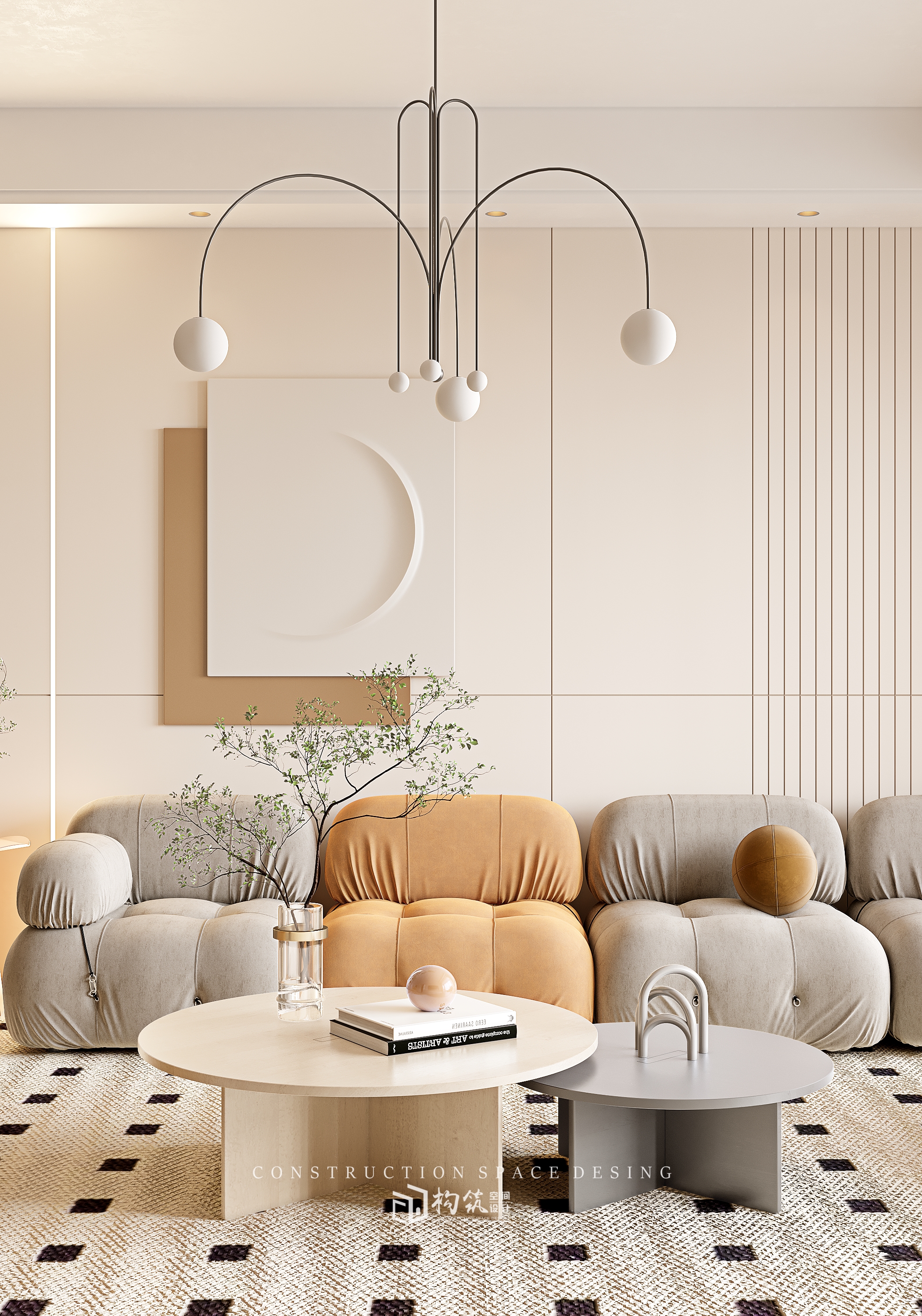 东方帝景奶油风室内设计-2