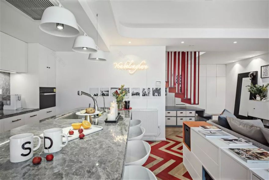 好酷!上海潮爸辣妈的92㎡Loft,后现代“悬浮”楼梯能做玄关能储物,大写的服气! 缤视智造-58