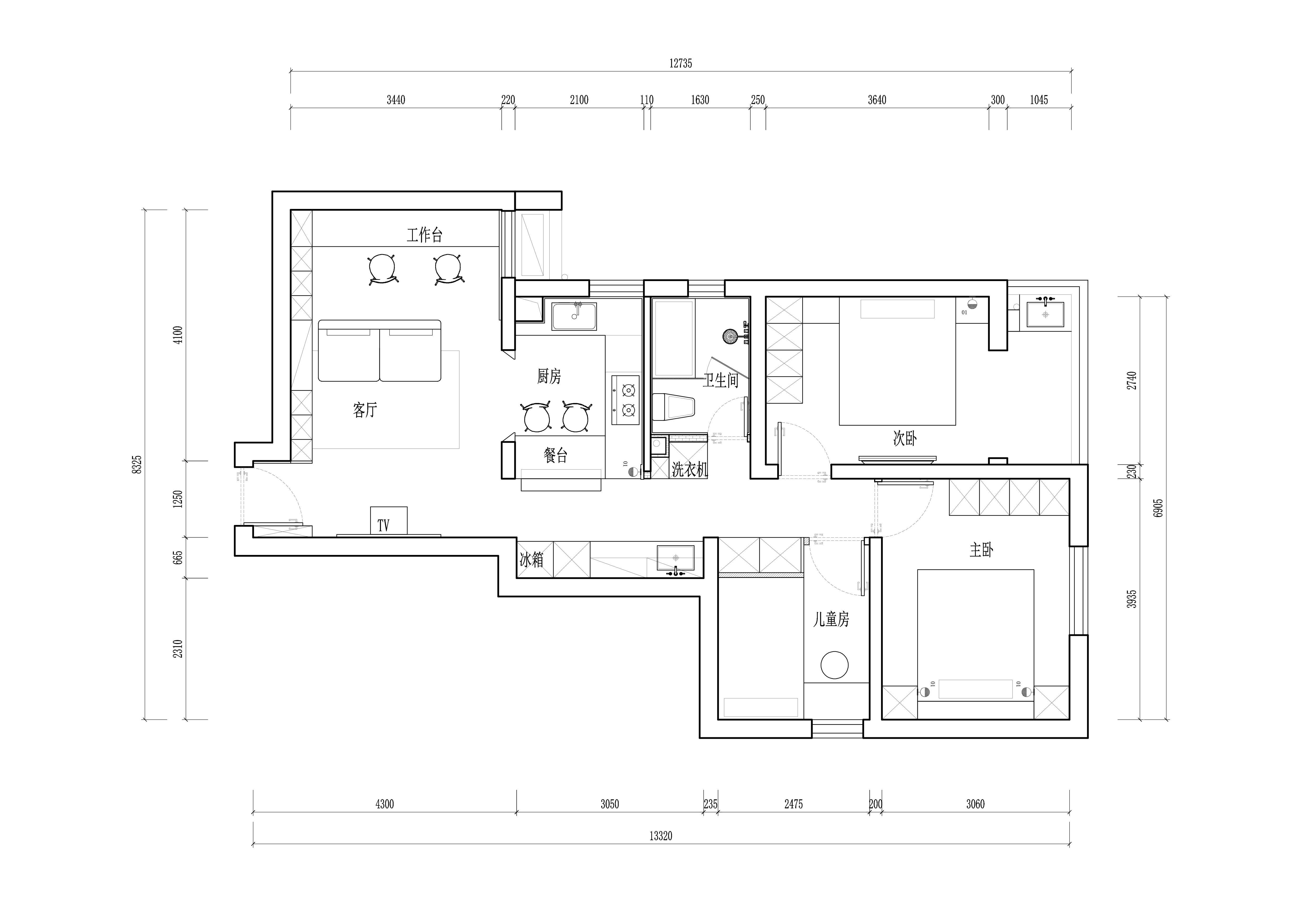 熹维设计 | 97㎡三代同堂，餐厨一体，功能型学区房-9