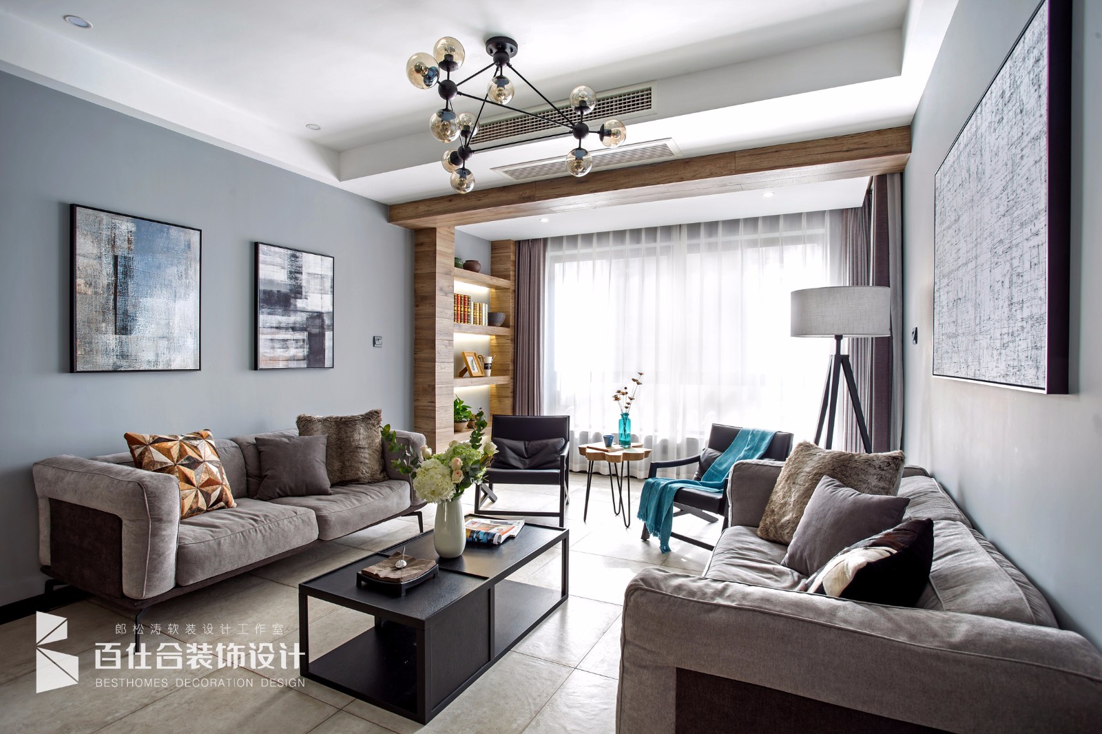 自“游”空间——139㎡摩登洋派现代宅  百仕合装饰设计-15