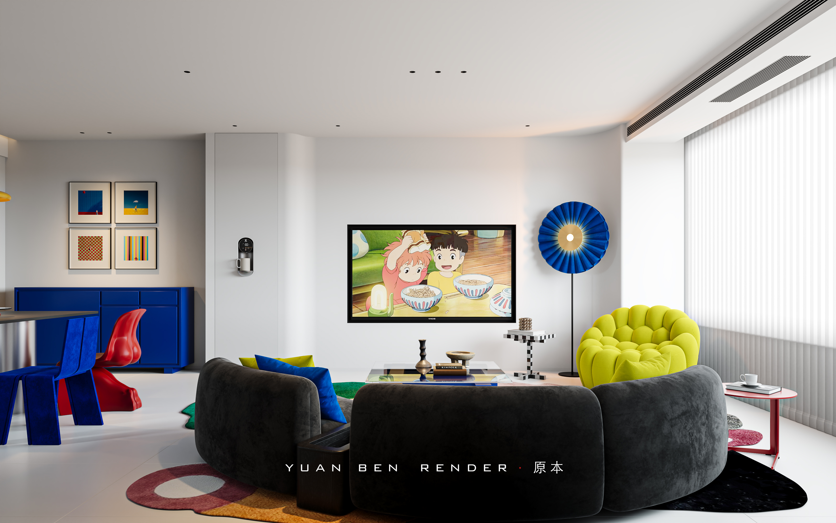 五彩斑斓的公区渲染-1