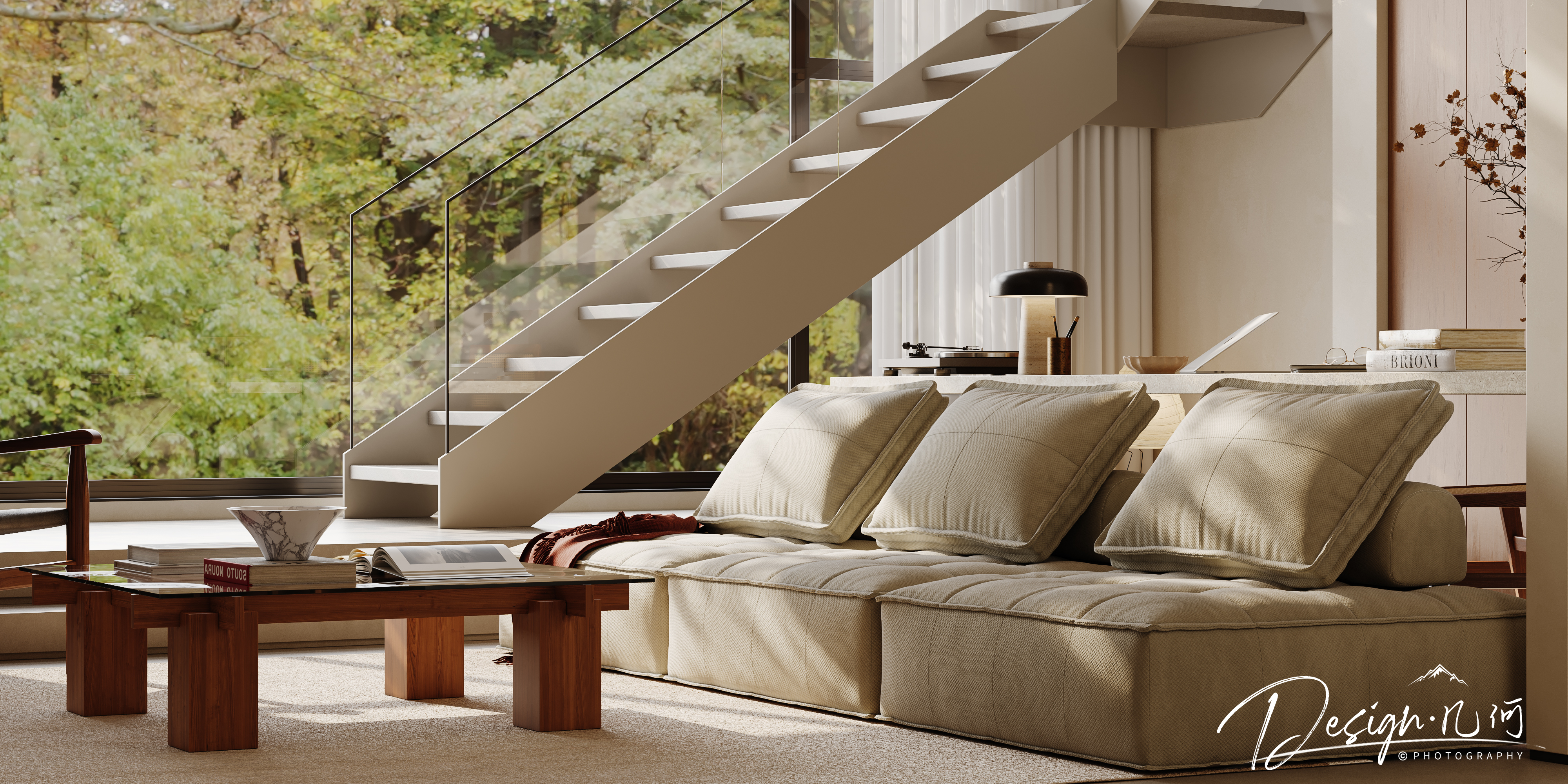 几何空间视觉表现 | 天玺湾中古风客餐厅（黄昏/夜景）-6