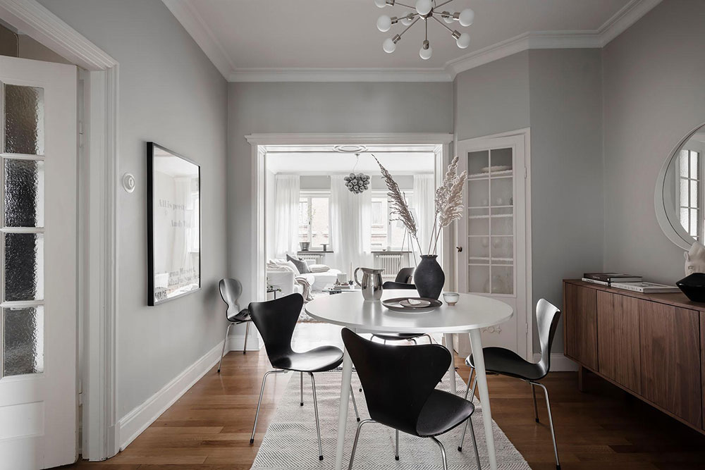 白色斯堪的纳维亚风格公寓-8