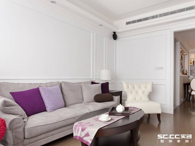 【上海实创装饰】118平绿洲城市花园新古典风格美式三居-3