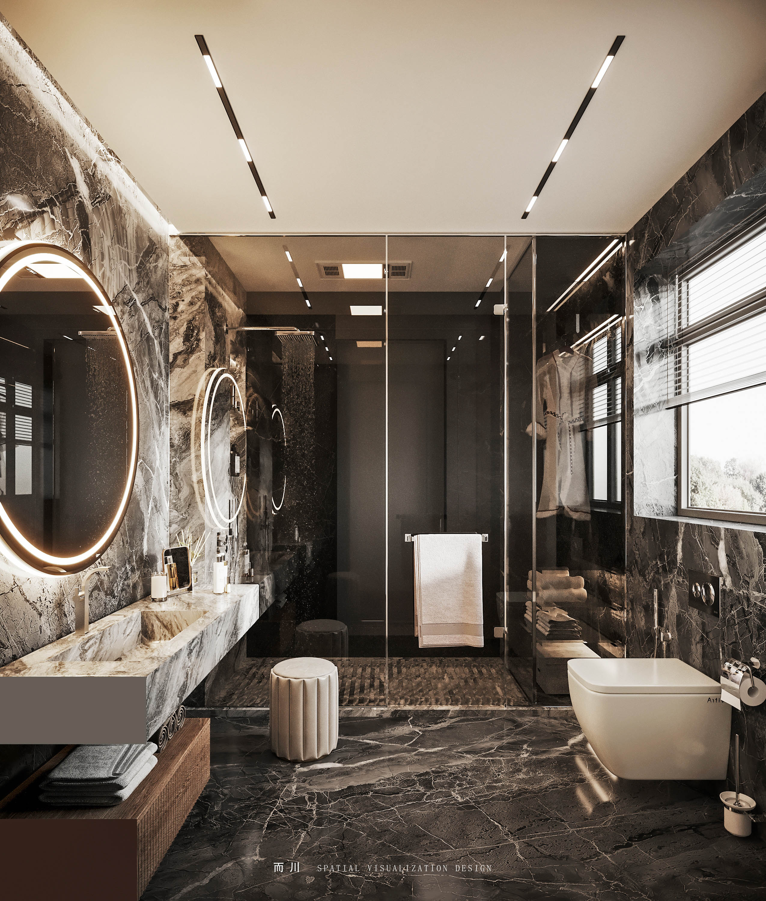 现代意式榻榻米卧室设计丨而川空间可视化工作室-13