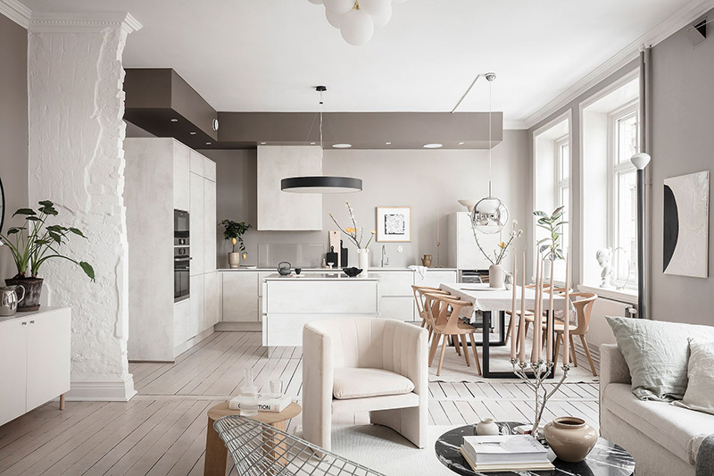 哥德堡鼓舞人心的宽敞米色公寓-3