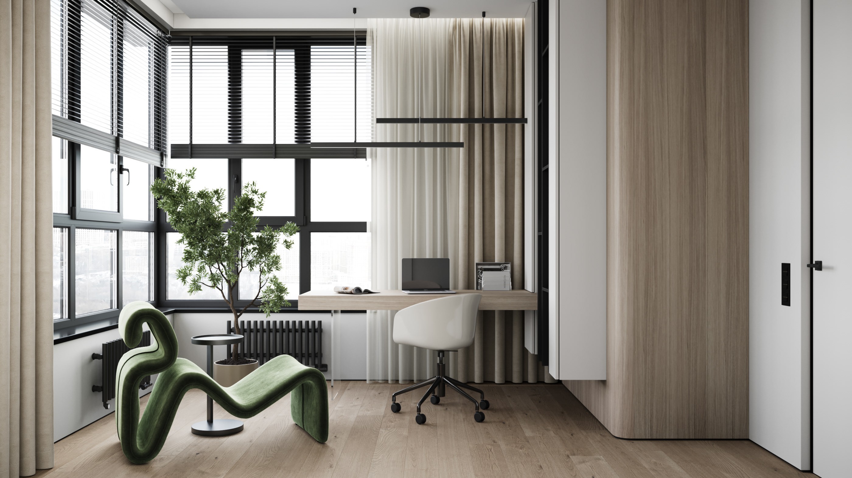 原木与绿色 打造出淡雅静气的住宅-14