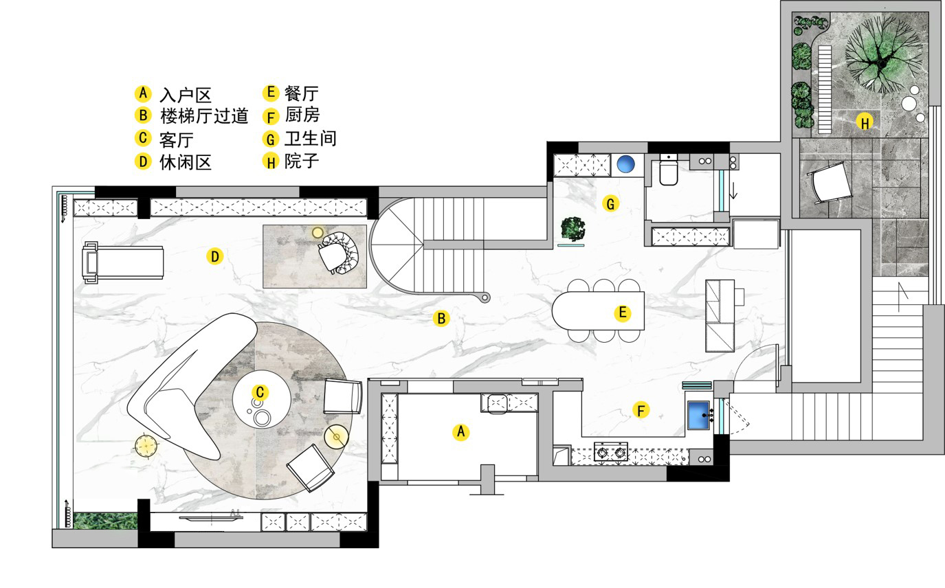 合肥 260㎡现代休闲风叠墅，打造三口之家生活艺术空间-12