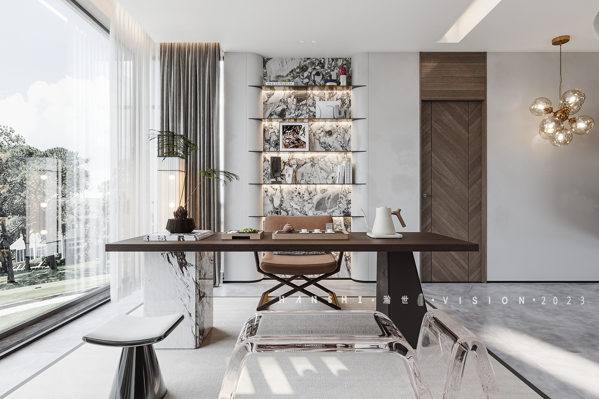 现代意式极简别墅一瀚世表现-10