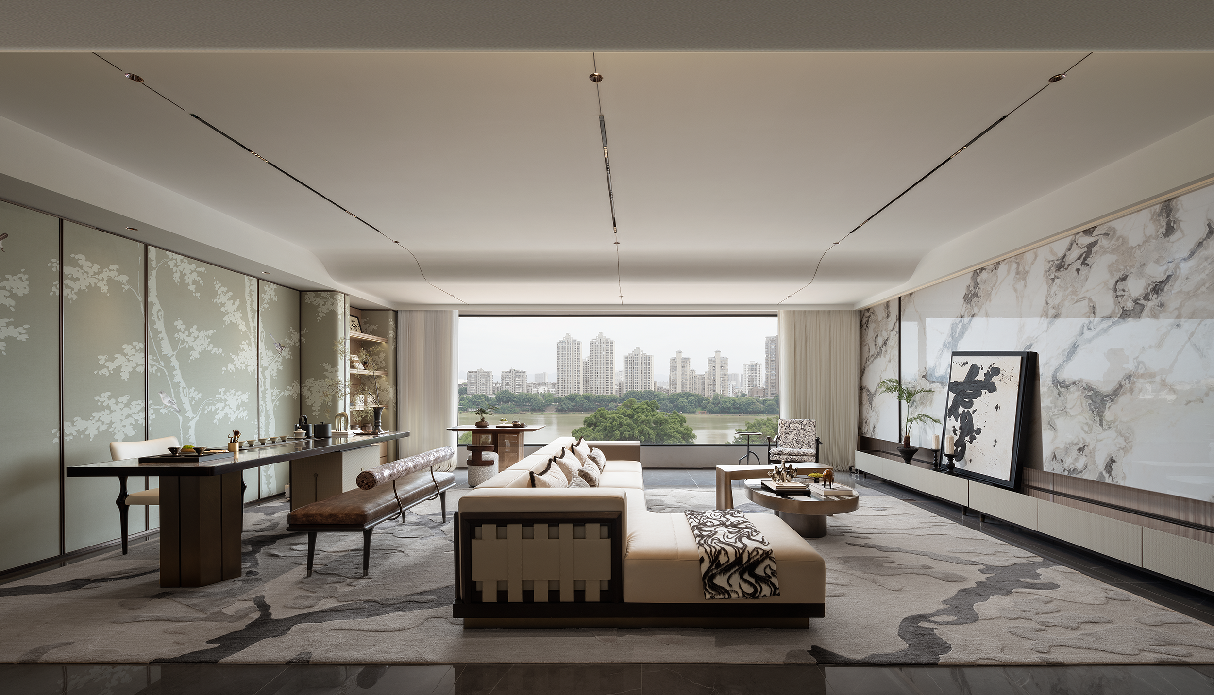 赣州中海悦江府143㎡样板房丨中国江西丨零次方空间设计（室内）,零次方陈设设计（软装）-1