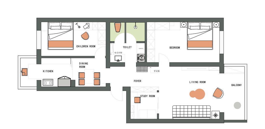 自然温暖！102㎡现代风格老房改造-21
