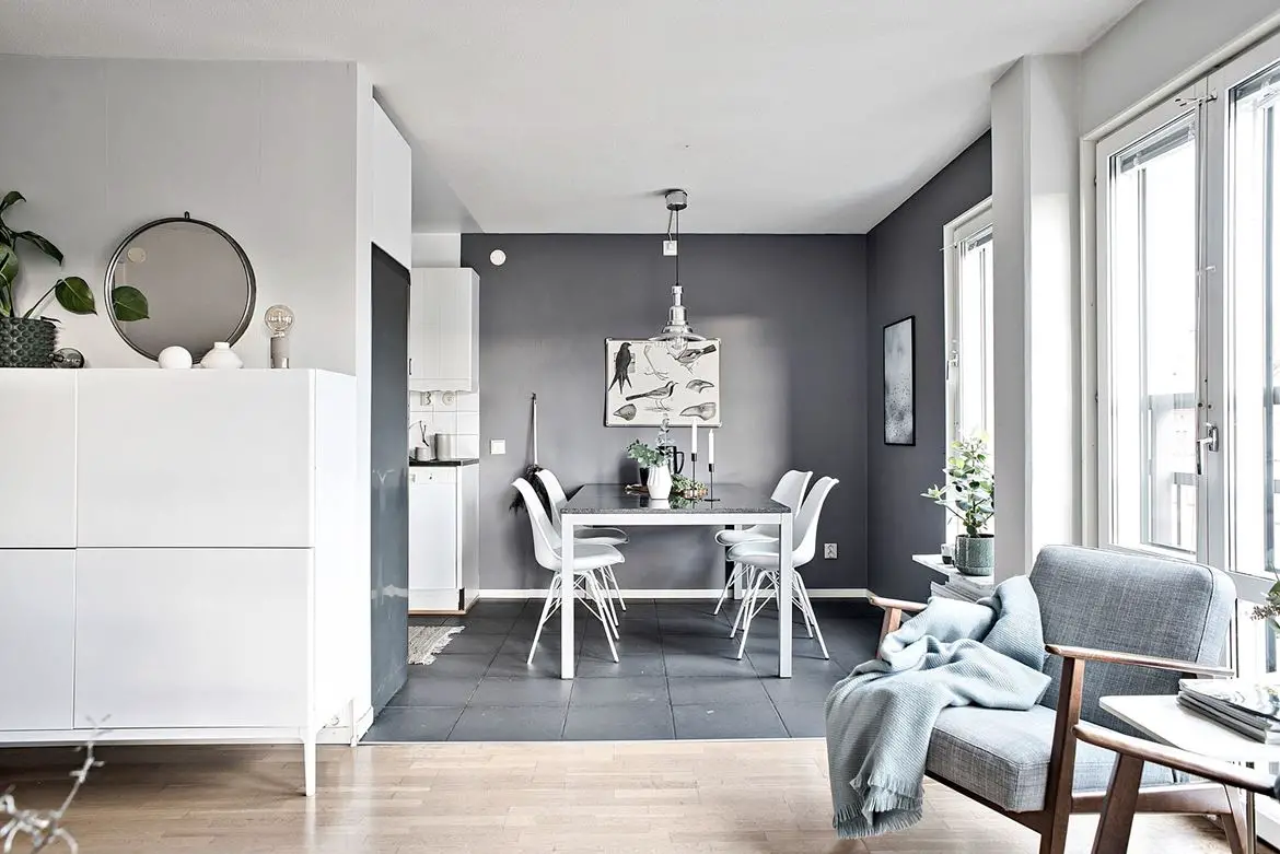 "弧形窗封闭的独特阳台 | Scandinave 风格公寓设计"-4