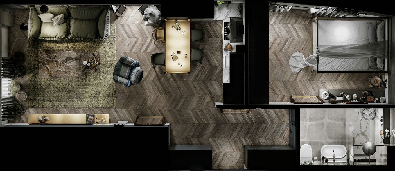 极简欧式设计 - 鸟瞰图高清原图赏析-17