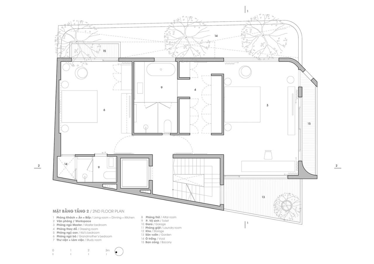在屋顶盖一座公园,越南450㎡错层别墅！-57