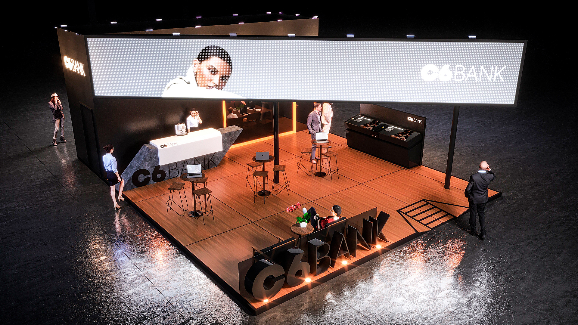 C6 Bank 展览摊位设计丨Paulo Rodrigues | Pê High Decô-11