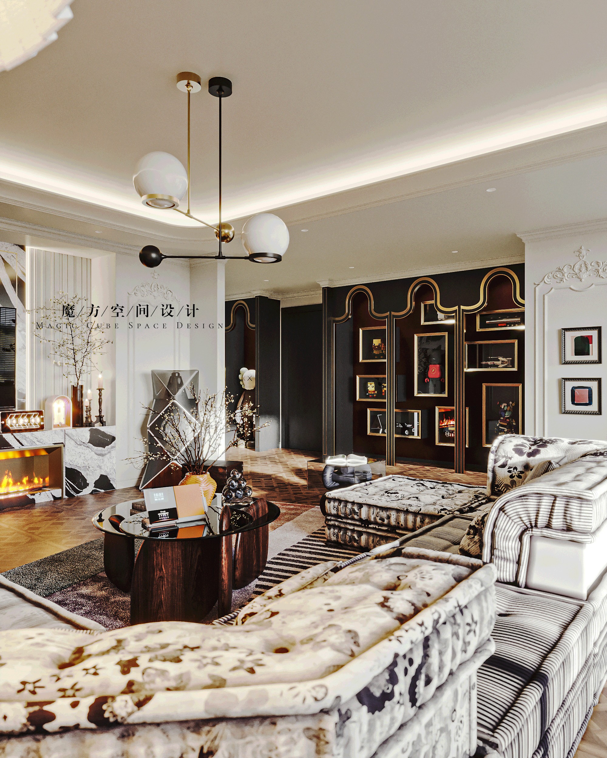 天津•法式复古住宅设计项目丨中国天津丨魔方空间设计-17