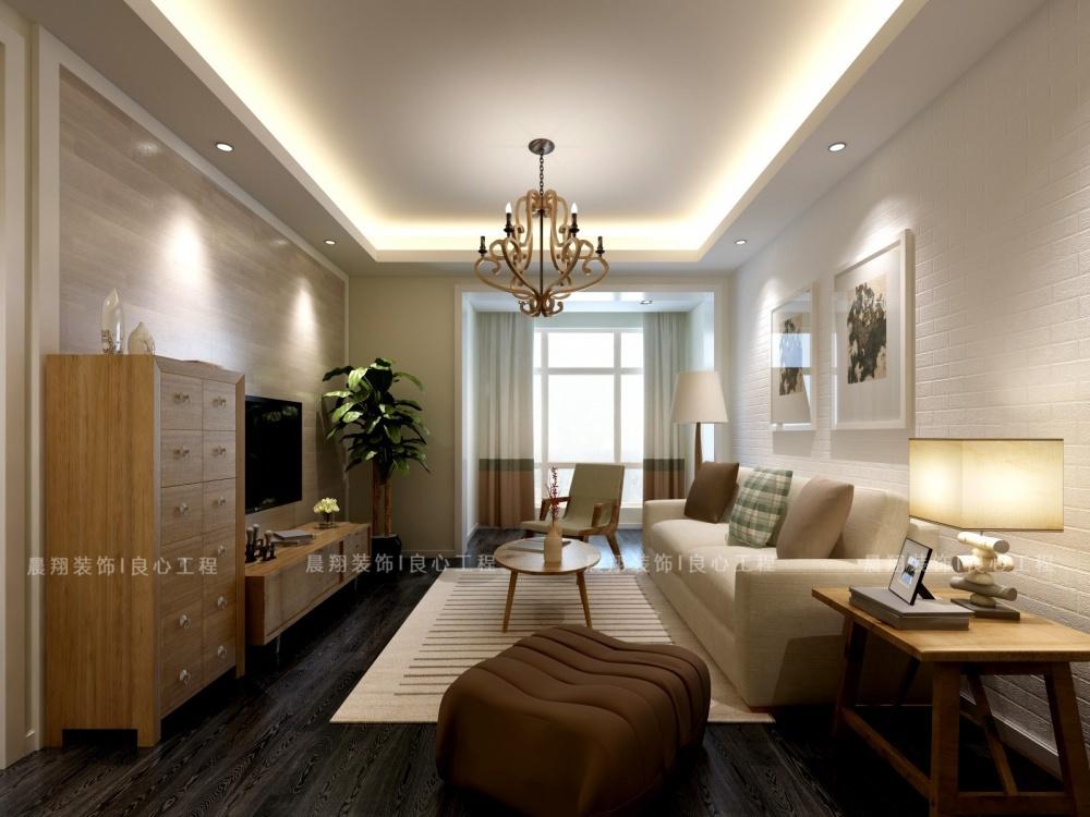 简欧风两居室 | 灰色厨房、暖色客厅、深色卧室-2